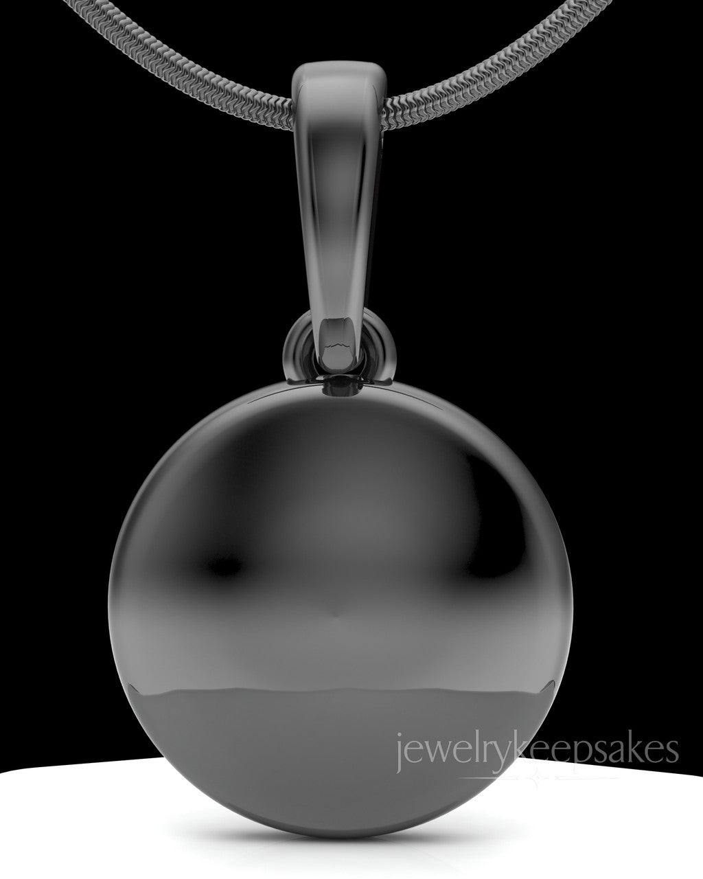 Black Plated Luna Permanently Sealed Waterproof Keepsake Jewelry