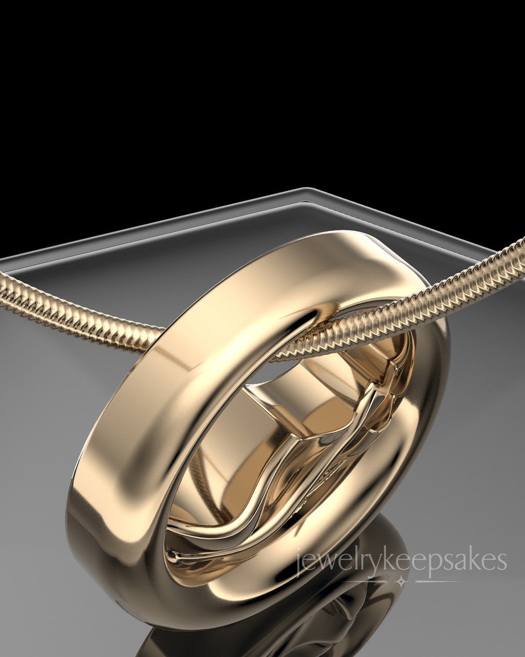 Solid 14k Gold Mountains of Memories Permanently Sealed Waterproof Jewelry