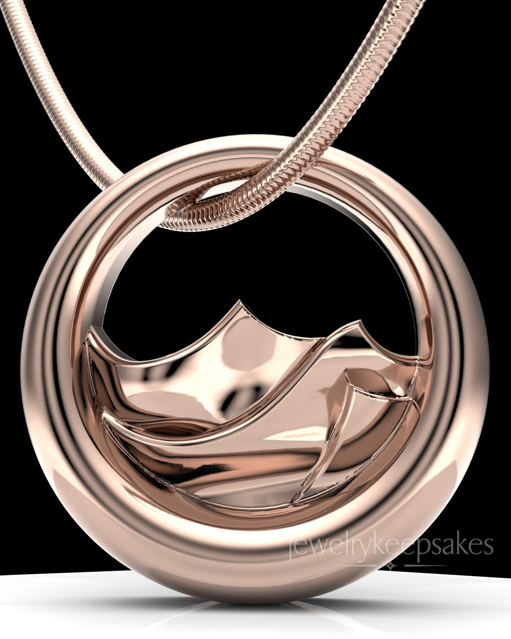 Rose Gold Plated Mountains of Memories Permanently Sealed Waterproof Jewelry