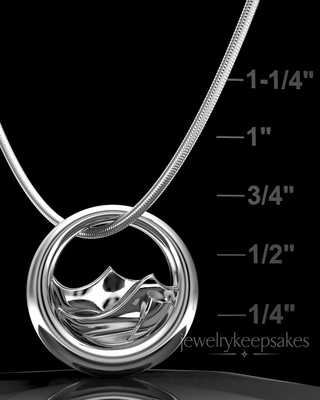 Sterling Silver Mountains of Memories Permanently Sealed Waterproof Jewelry