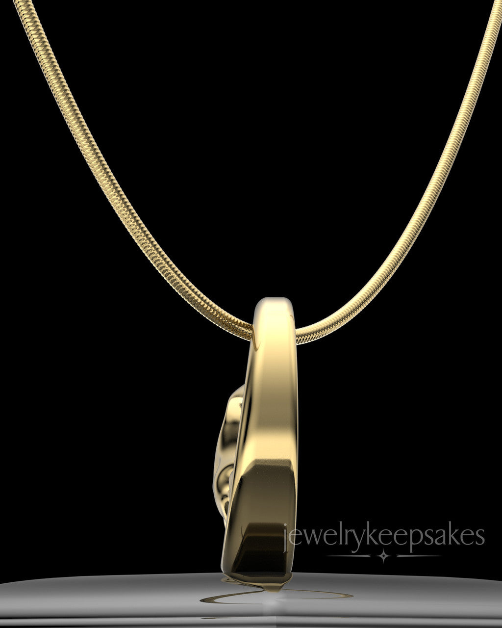 Gold Plated Ocean Waves Permanently Sealed Waterproof Keepsake Jewelry