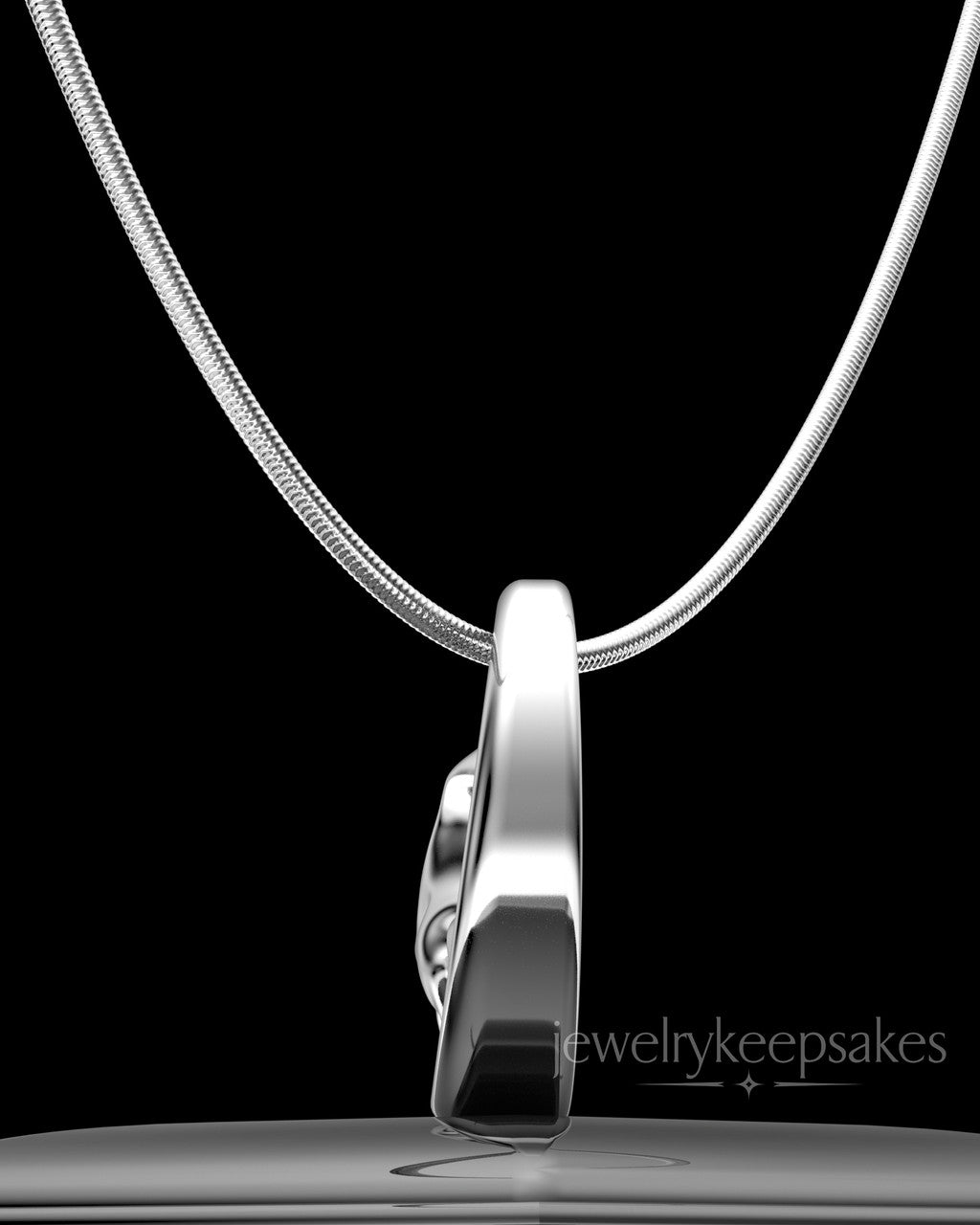 Sterling Silver Ocean Waves Permanently Sealed Waterproof Keepsake Jewelry