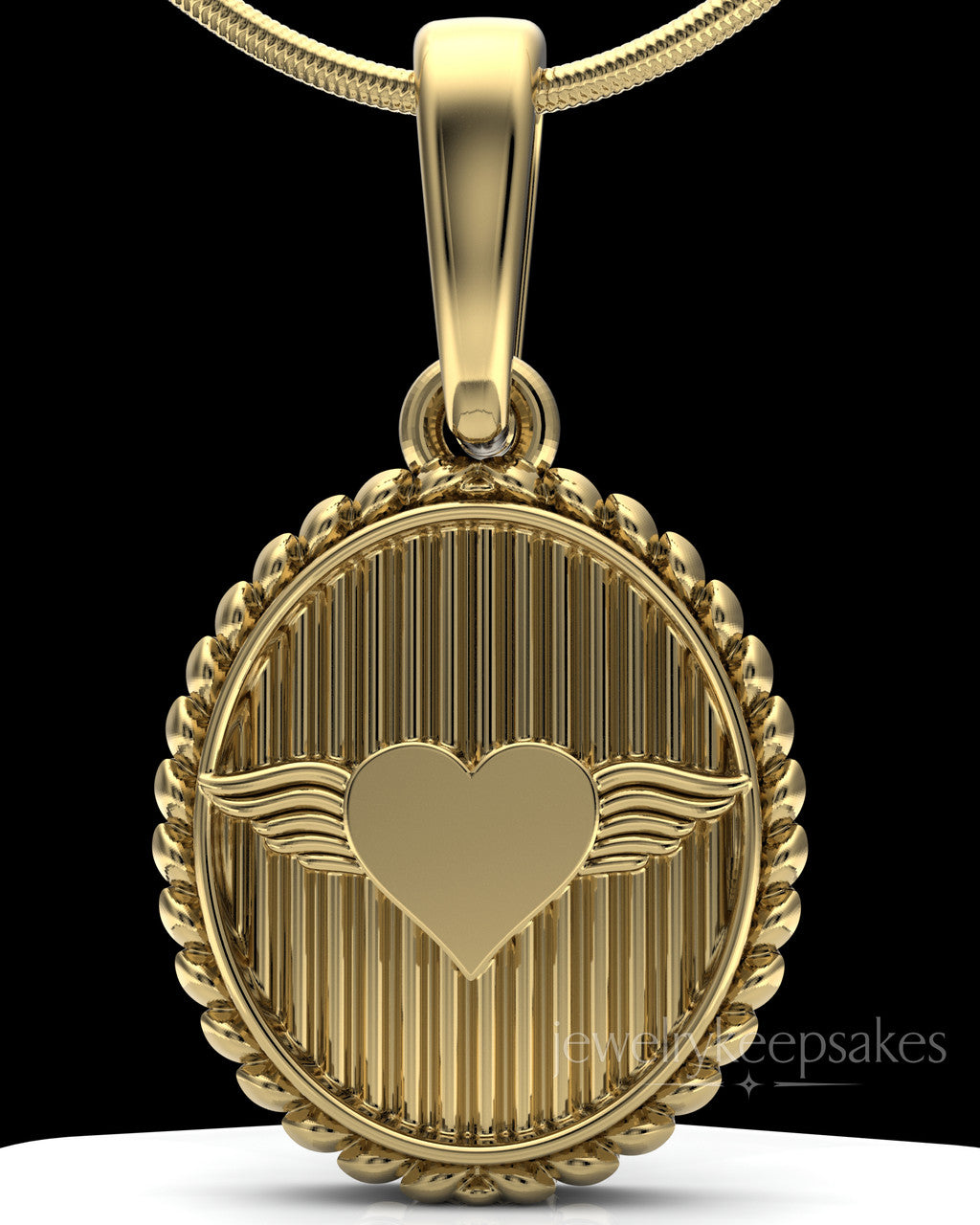 Gold Plated Oval In Love Permanently Sealed Waterproof Keepsake Jewelry
