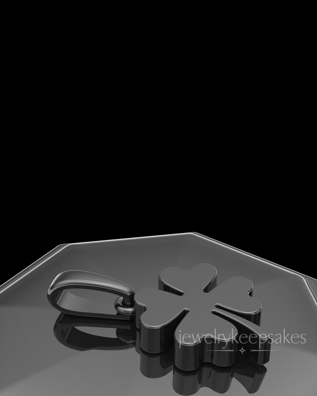 Black Plated My Lucky Clover Permanently Sealed Waterproof Keepsake Jewelry