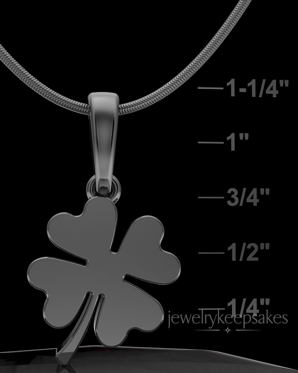 Black Plated My Lucky Clover Permanently Sealed Waterproof Keepsake Jewelry