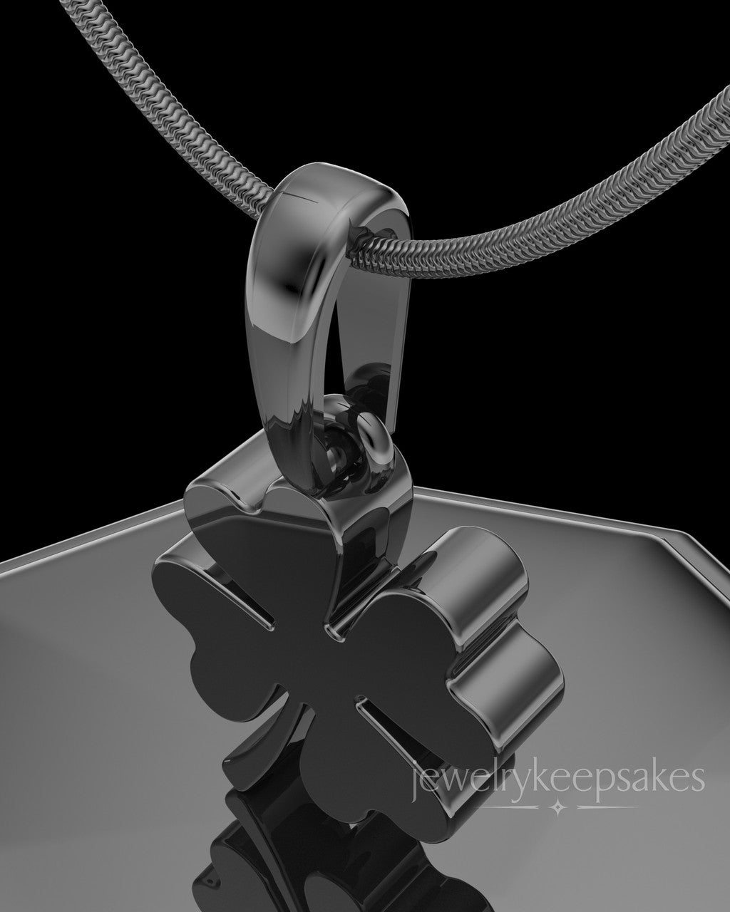 Black Plated My Lucky Clover Permanently Sealed Waterproof Keepsake Jewelry