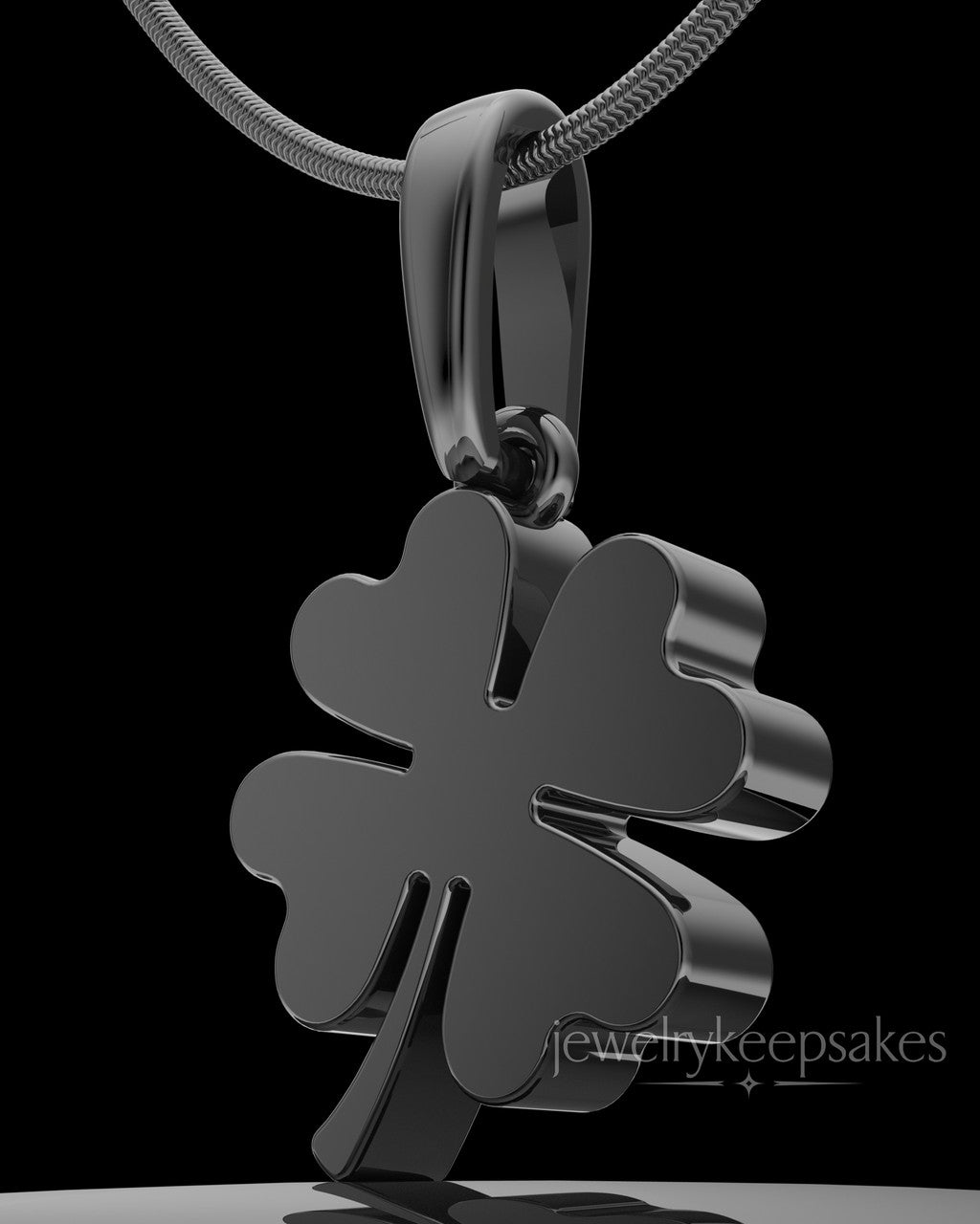 Black Plated My Lucky Clover Permanently Sealed Waterproof Keepsake Jewelry