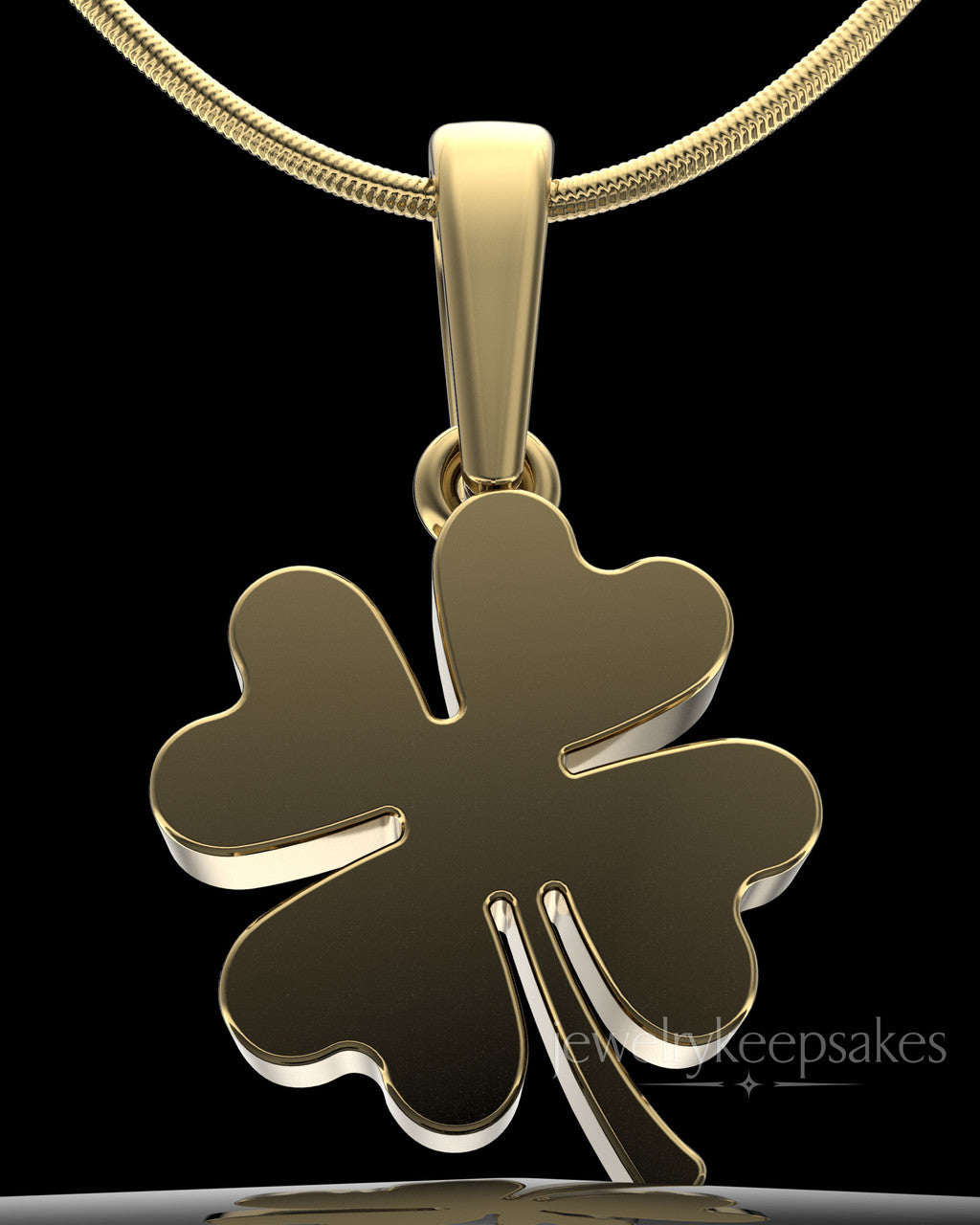 Gold Plated My Lucky Clover Permanently Sealed Waterproof Keepsake Jewelry