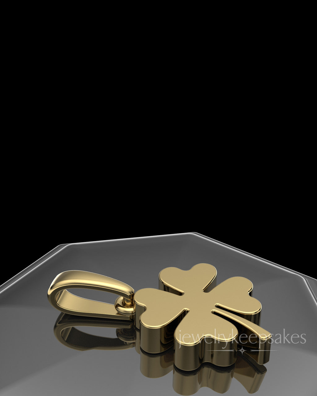 Gold Plated My Lucky Clover Permanently Sealed Waterproof Keepsake Jewelry