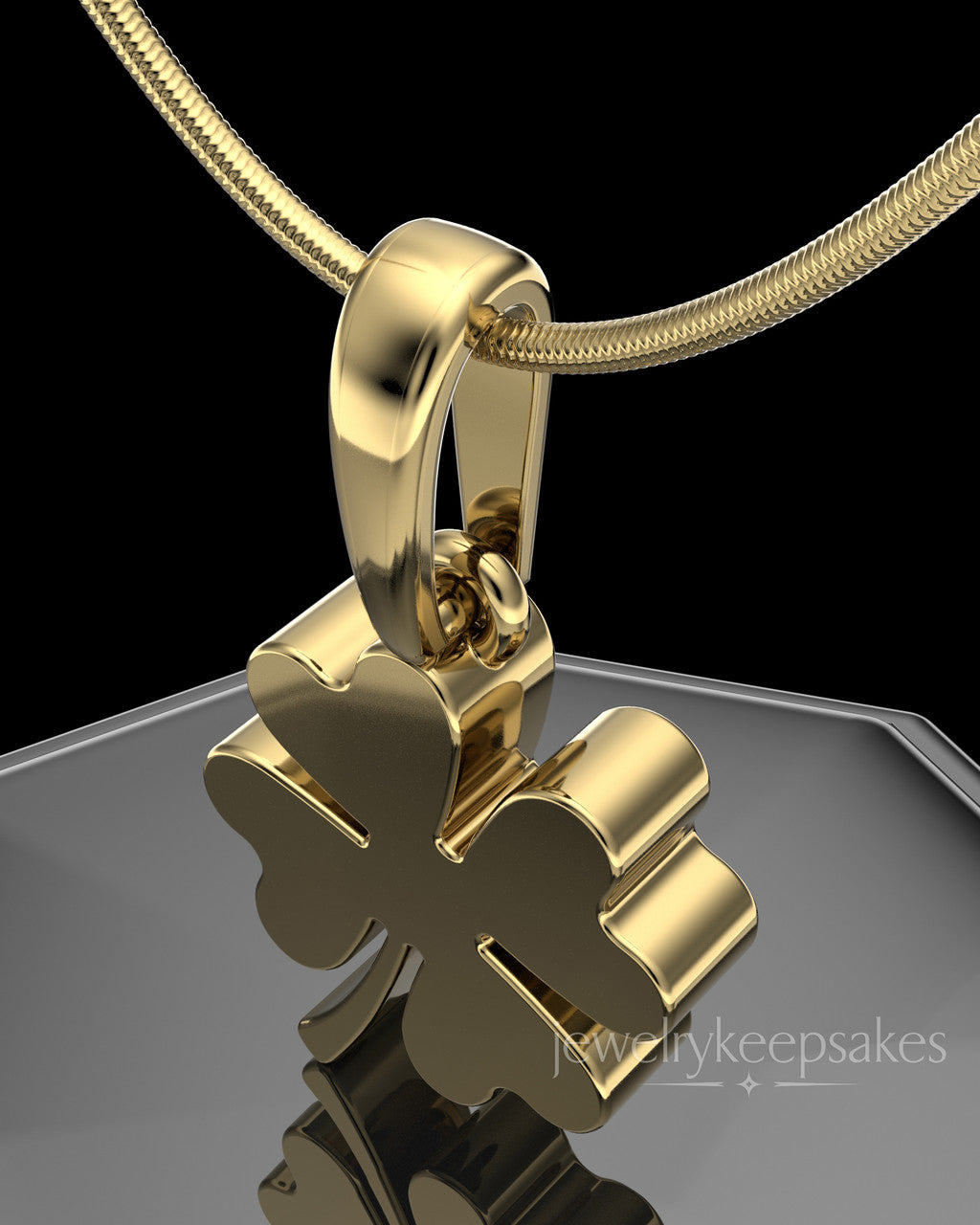Gold Plated My Lucky Clover Permanently Sealed Waterproof Keepsake Jewelry