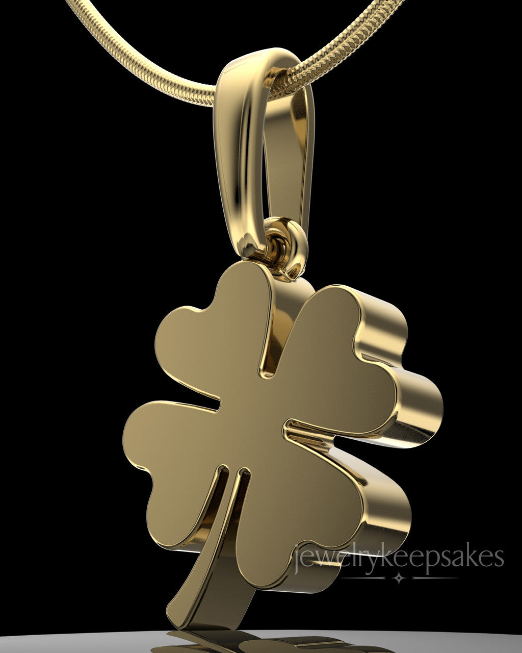 Gold Plated My Lucky Clover Permanently Sealed Waterproof Keepsake Jewelry