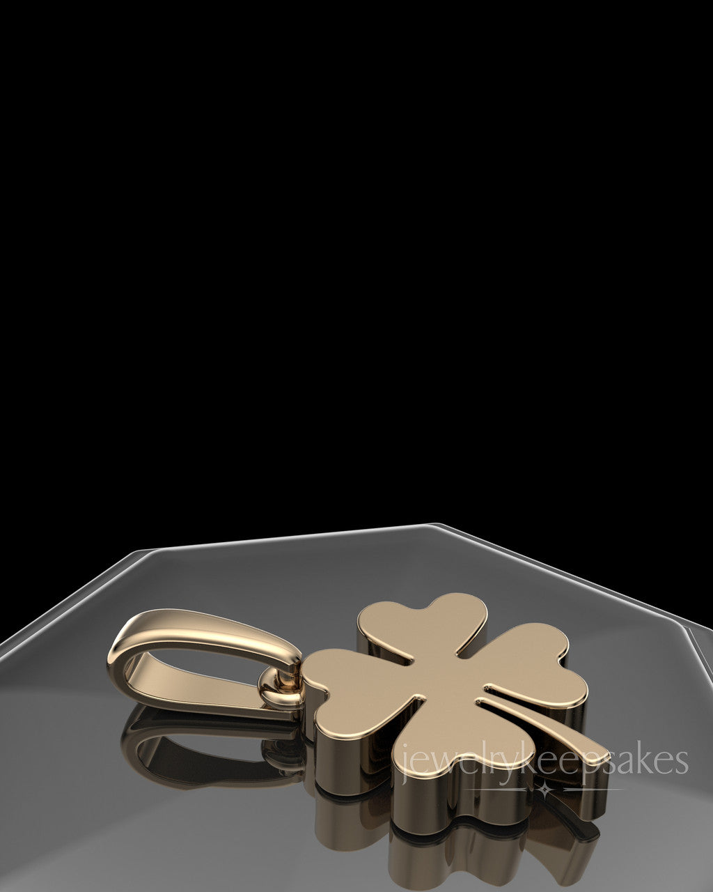Solid 14k Gold My Lucky Clover Permanently Sealed Waterproof Keepsake Jewelry