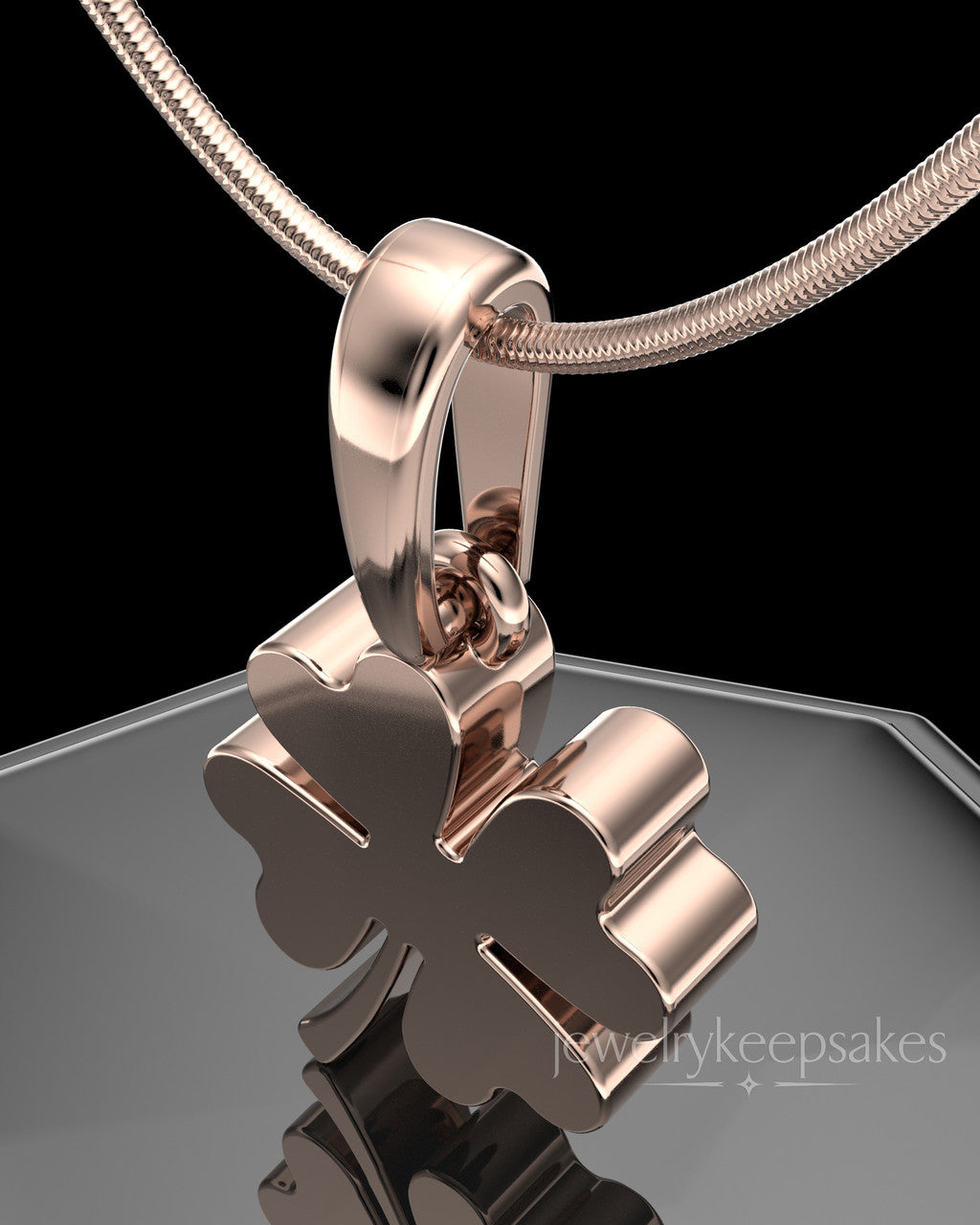 Rose Gold Plated My Lucky Clover Permanently Sealed Waterproof Keepsake Jewelry