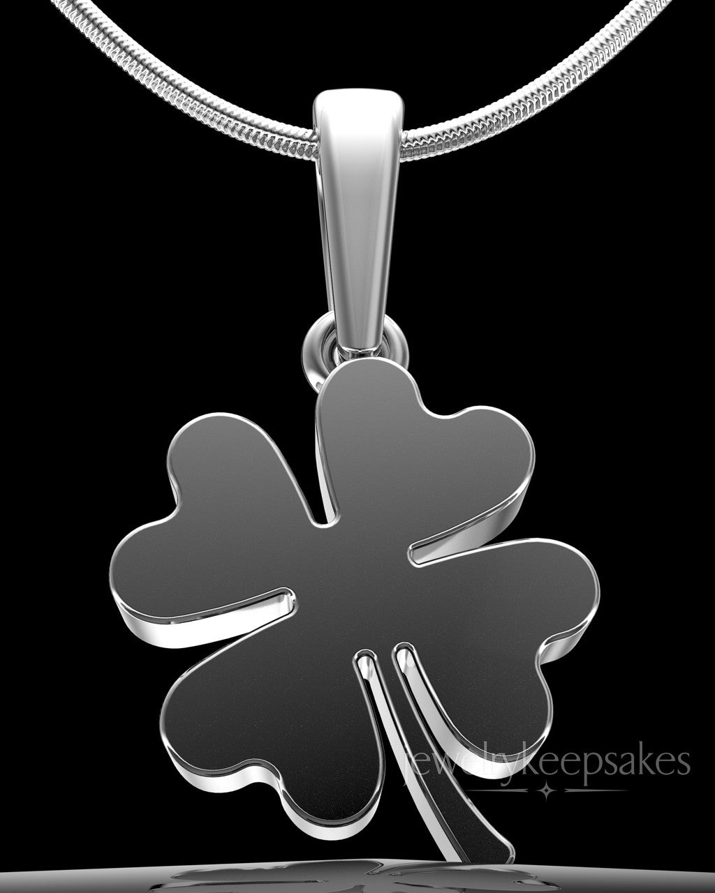 Sterling Silver My Lucky Clover Permanently Sealed Waterproof Keepsake Jewelry