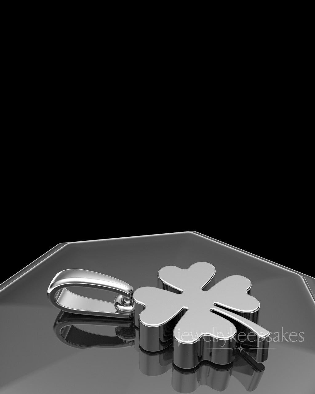 Sterling Silver My Lucky Clover Permanently Sealed Waterproof Keepsake Jewelry