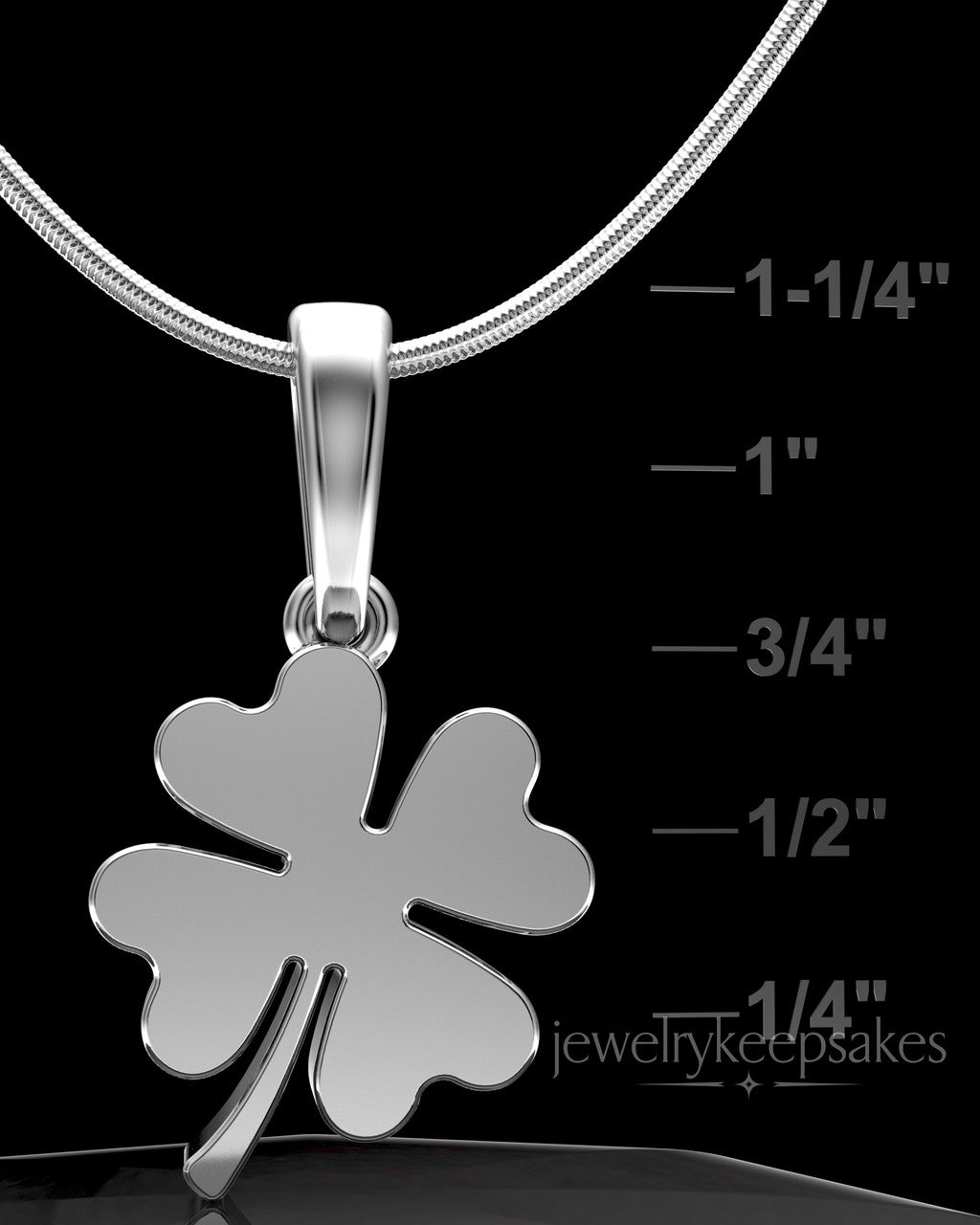 Sterling Silver My Lucky Clover Permanently Sealed Waterproof Keepsake Jewelry