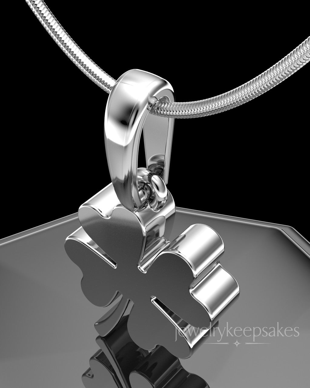 Sterling Silver My Lucky Clover Permanently Sealed Waterproof Keepsake Jewelry