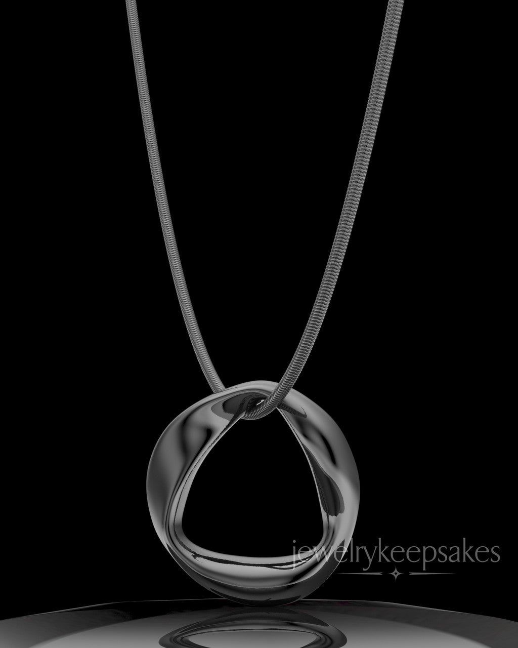 Black Plated Gentle Twist Permanently Sealed Waterproof Keepsake Jewelry