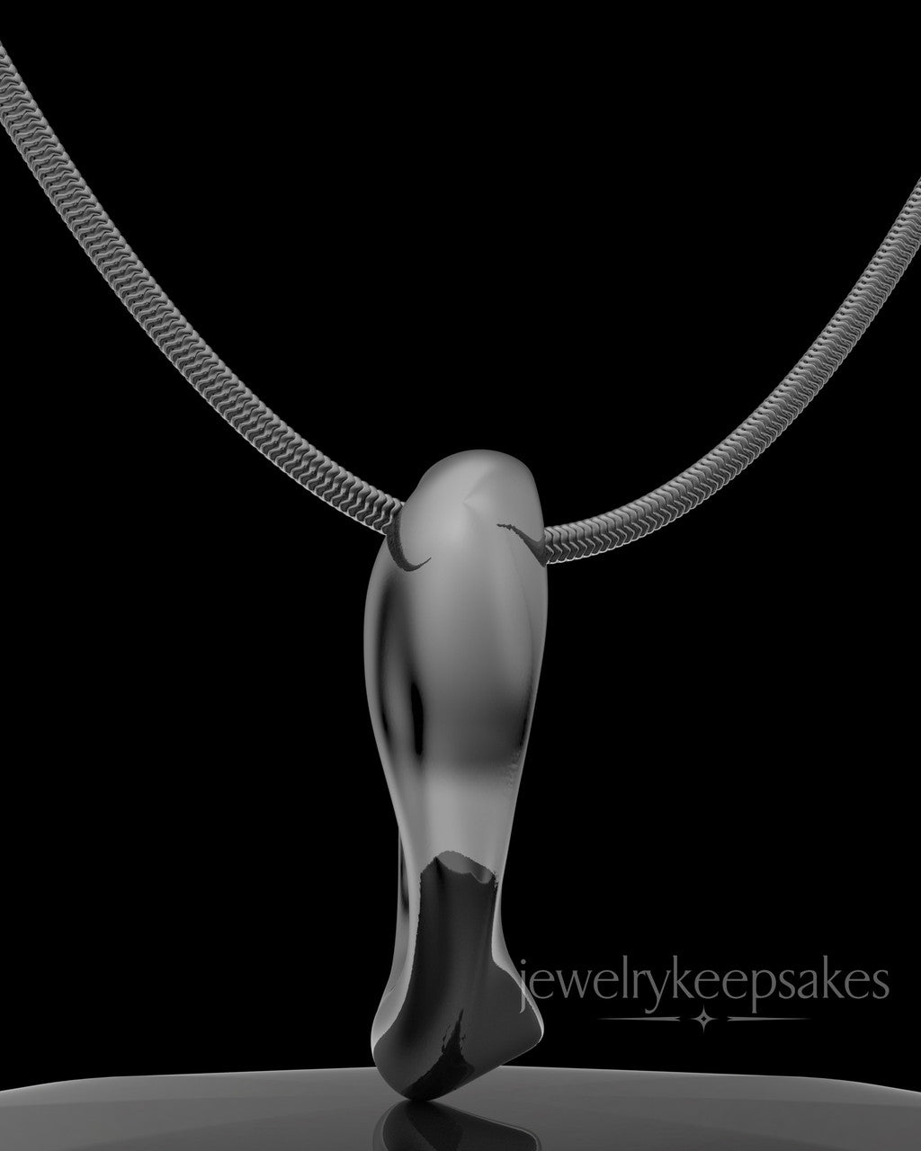 Black Plated Gentle Twist Permanently Sealed Waterproof Keepsake Jewelry