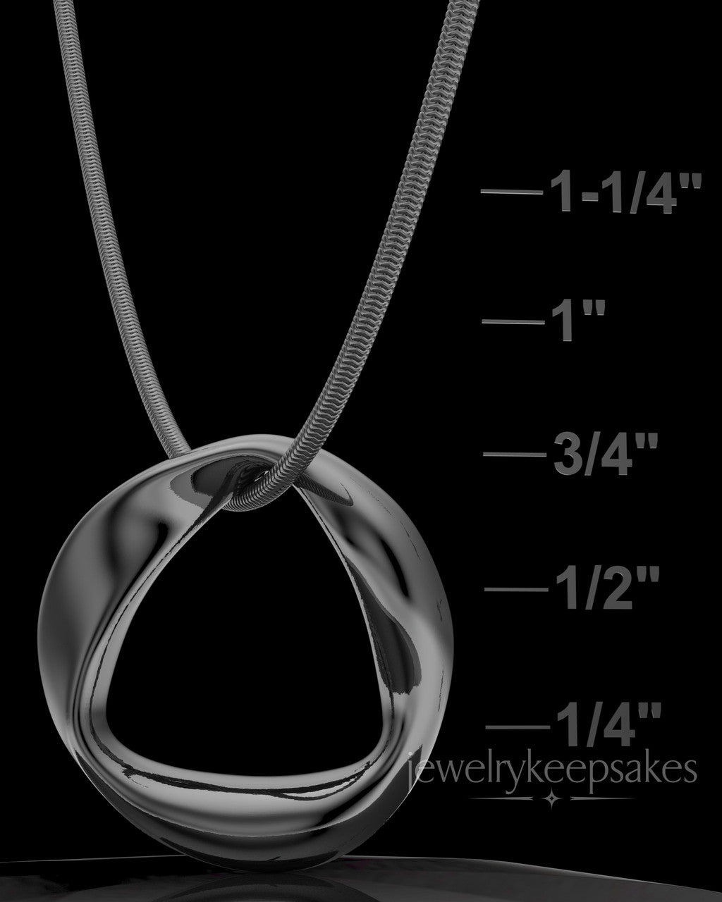 Black Plated Gentle Twist Permanently Sealed Waterproof Keepsake Jewelry
