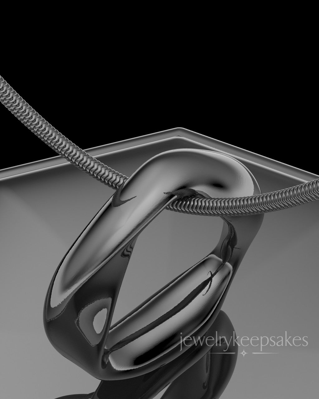 Black Plated Gentle Twist Permanently Sealed Waterproof Keepsake Jewelry