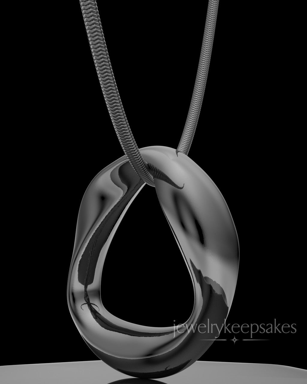 Black Plated Gentle Twist Permanently Sealed Waterproof Keepsake Jewelry