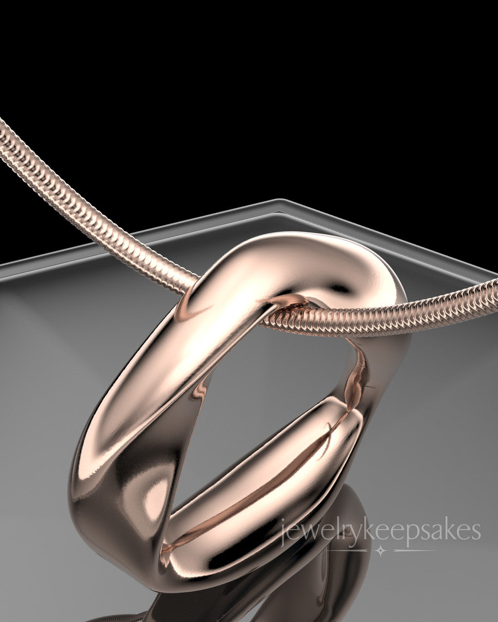 Rose Gold Plated Gentle Twist Permanently Sealed Waterproof Keepsake Jewelry