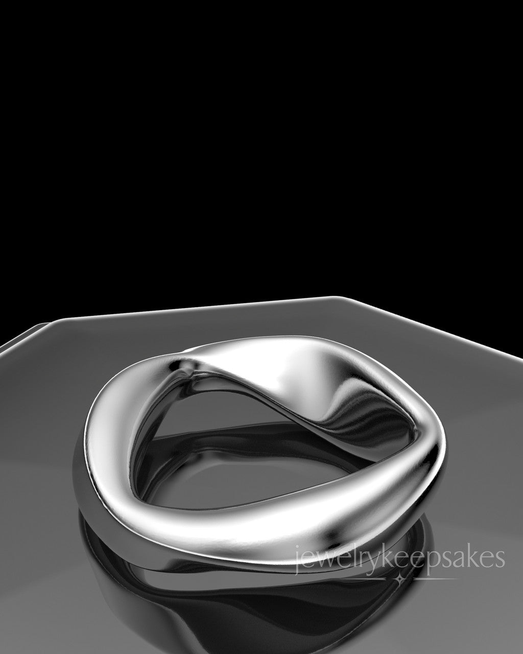 Solid 14k White Gold Gentle Twist Permanently Sealed Waterproof Keepsake Jewelry