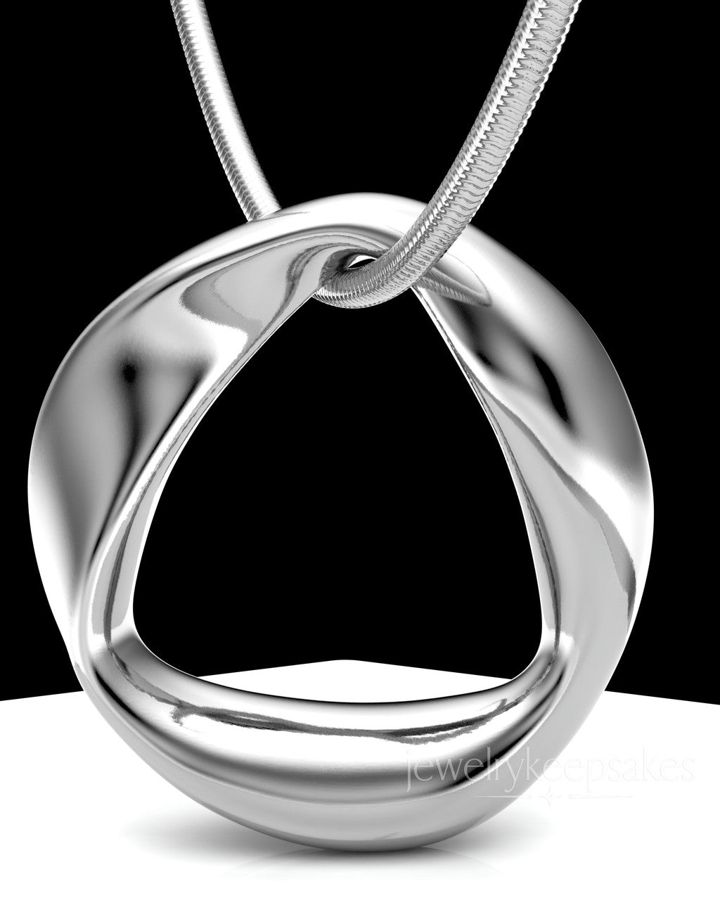 Solid 14k White Gold Gentle Twist Permanently Sealed Waterproof Keepsake Jewelry