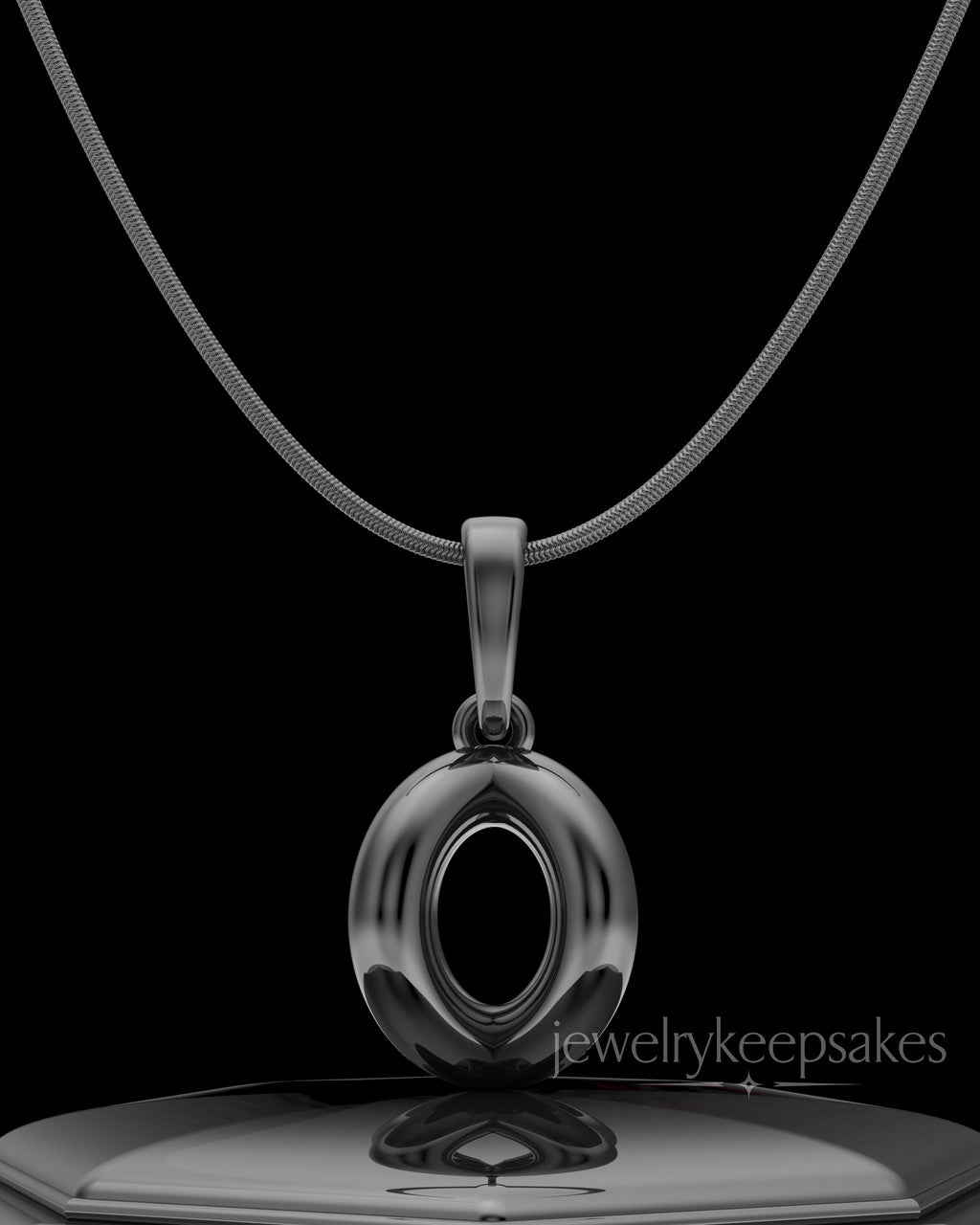 Black Plated Harmony Sphere Permanently Sealed Waterproof Keepsake Jewelry