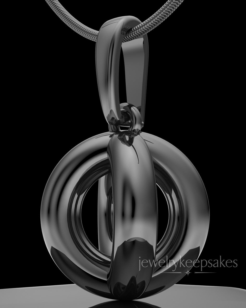 Black Plated Harmony Sphere Permanently Sealed Waterproof Keepsake Jewelry