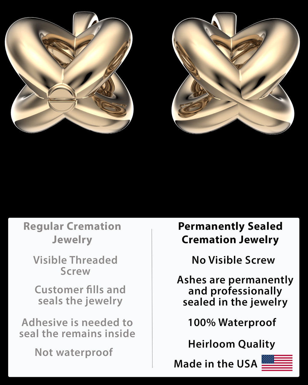 Gold Plated Harmony Sphere Permanently Sealed Waterproof Keepsake Jewelry