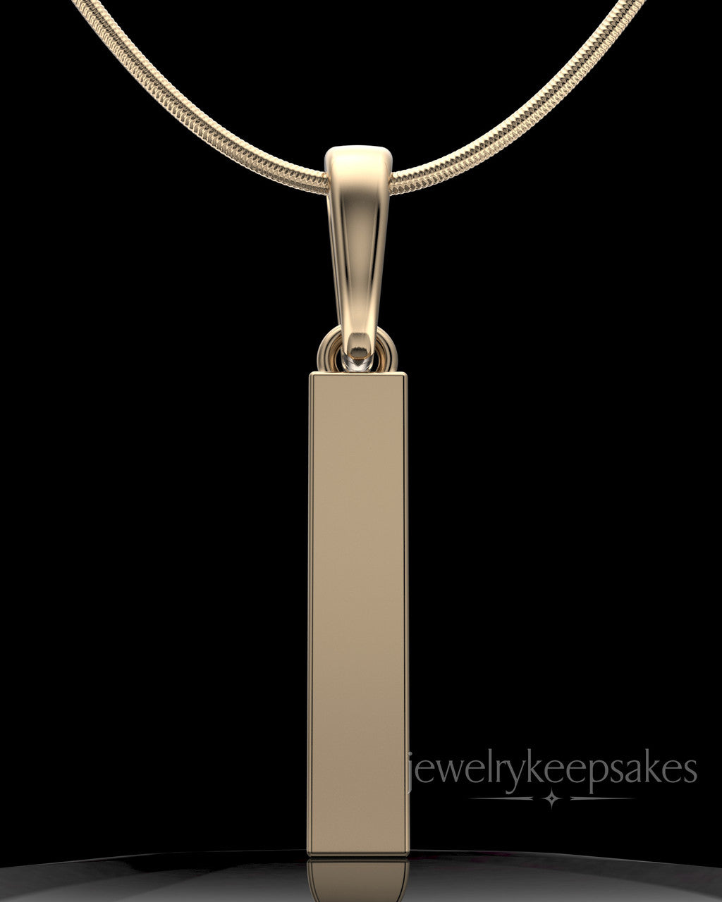 Solid 14k Gold Steadfast Long Cylinder Permanently Sealed Waterproof Keepsake Jewelry