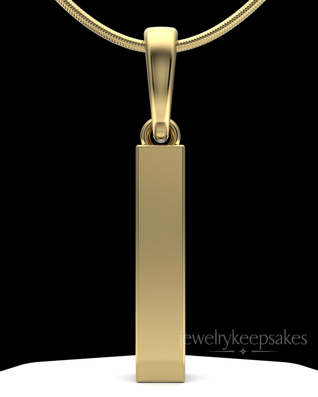 Gold Plated Steadfast Long Cylinder Permanently Sealed Waterproof Keepsake Jewelry
