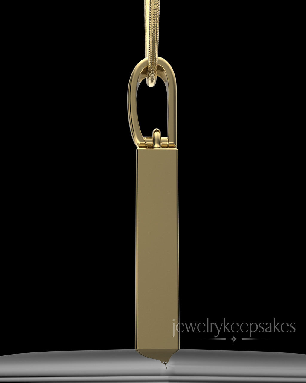 Gold Plated Steadfast Long Cylinder Permanently Sealed Waterproof Keepsake Jewelry