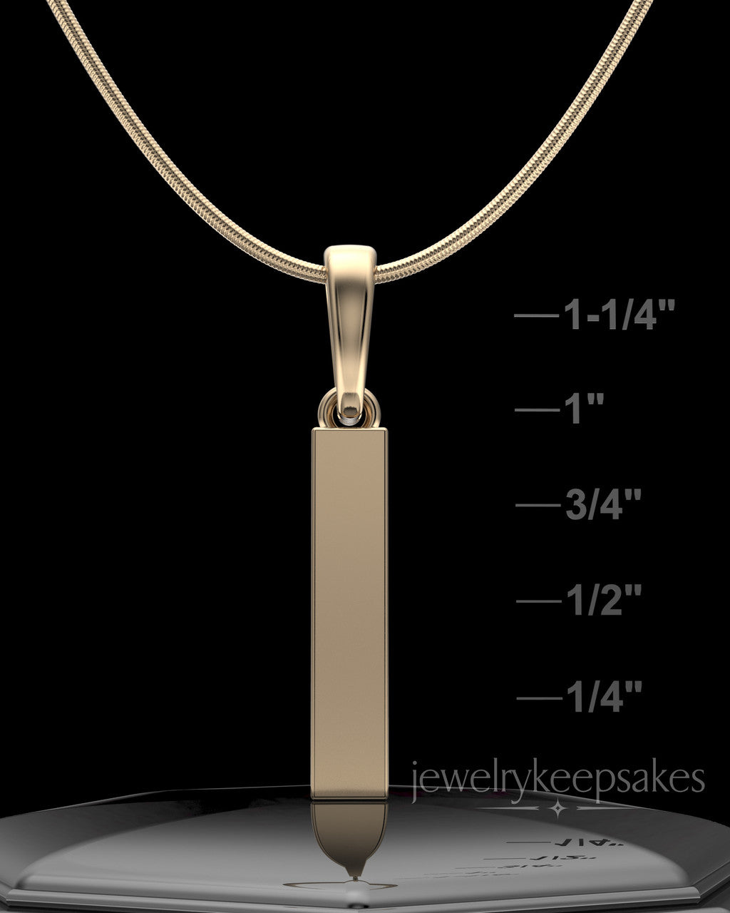 Solid 14k Gold Steadfast Long Cylinder Permanently Sealed Waterproof Keepsake Jewelry