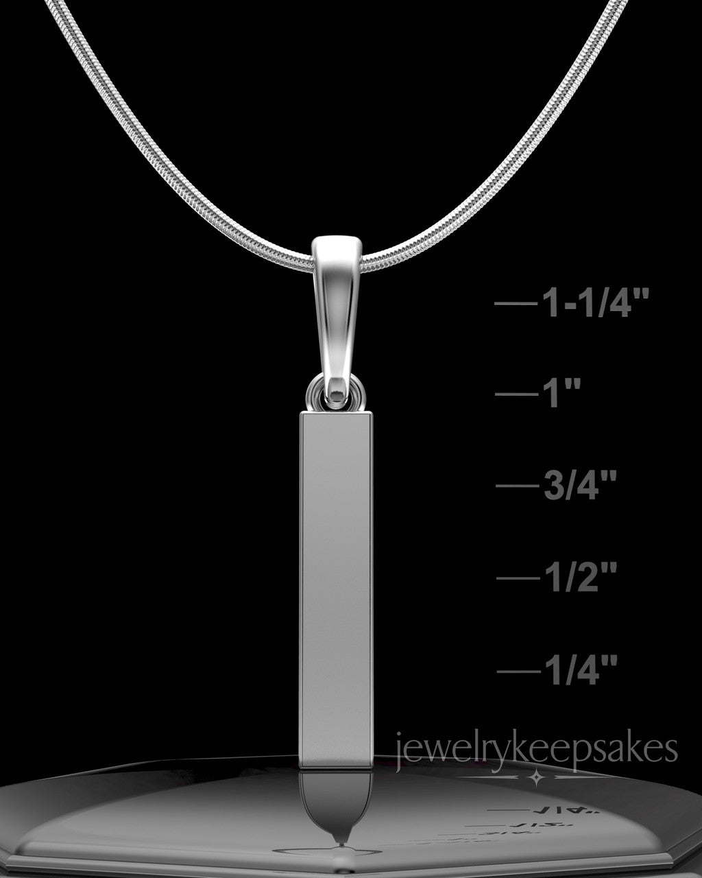 Solid 14k White Gold Steadfast Long Cylinder Permanently Sealed Waterproof Keepsake Jewelry