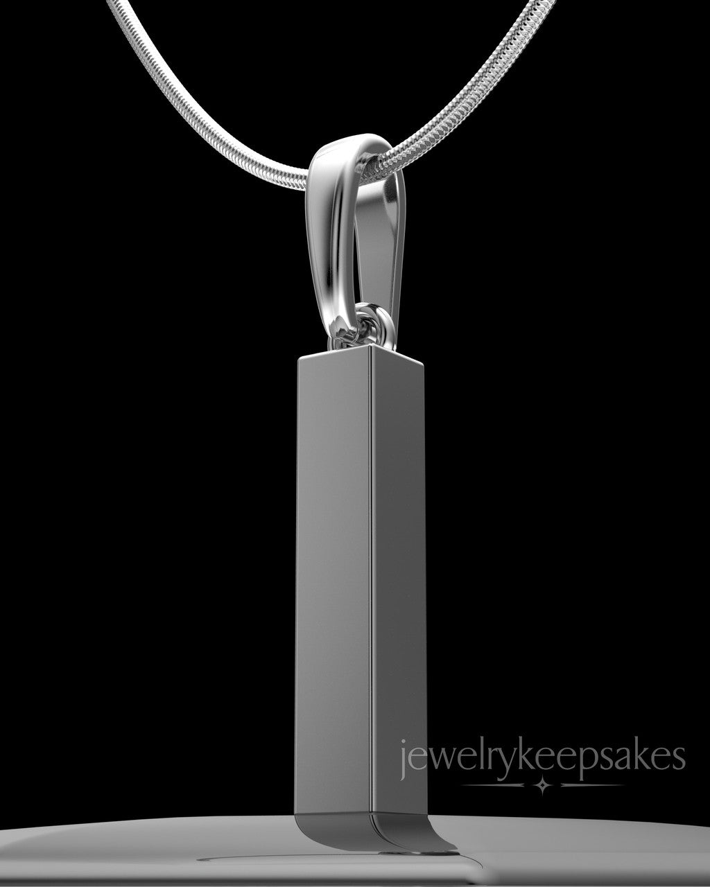 Solid 14k White Gold Steadfast Long Cylinder Permanently Sealed Waterproof Keepsake Jewelry