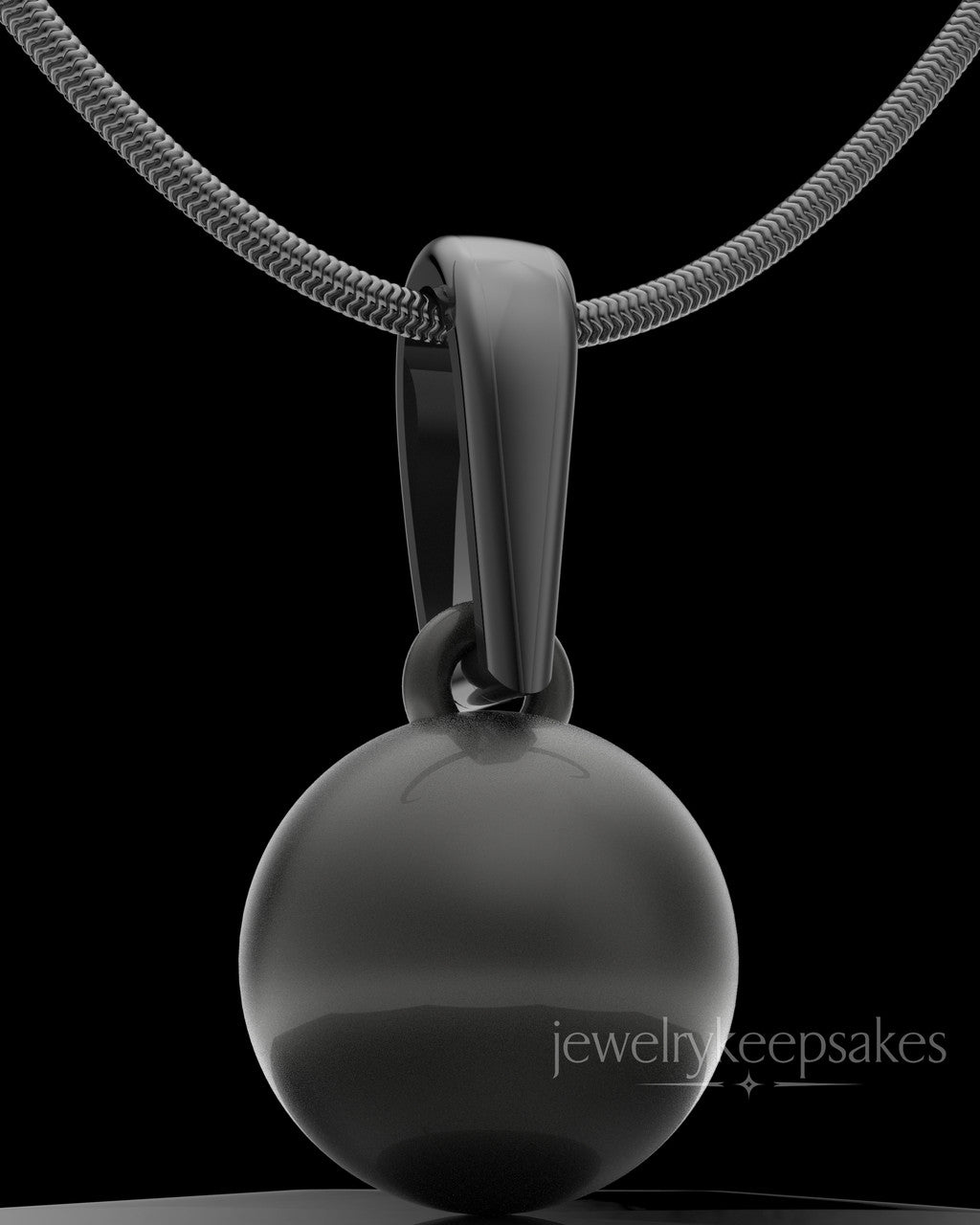 Black Plated Spherical Permanently Sealed Waterproof Keepsake Jewelry