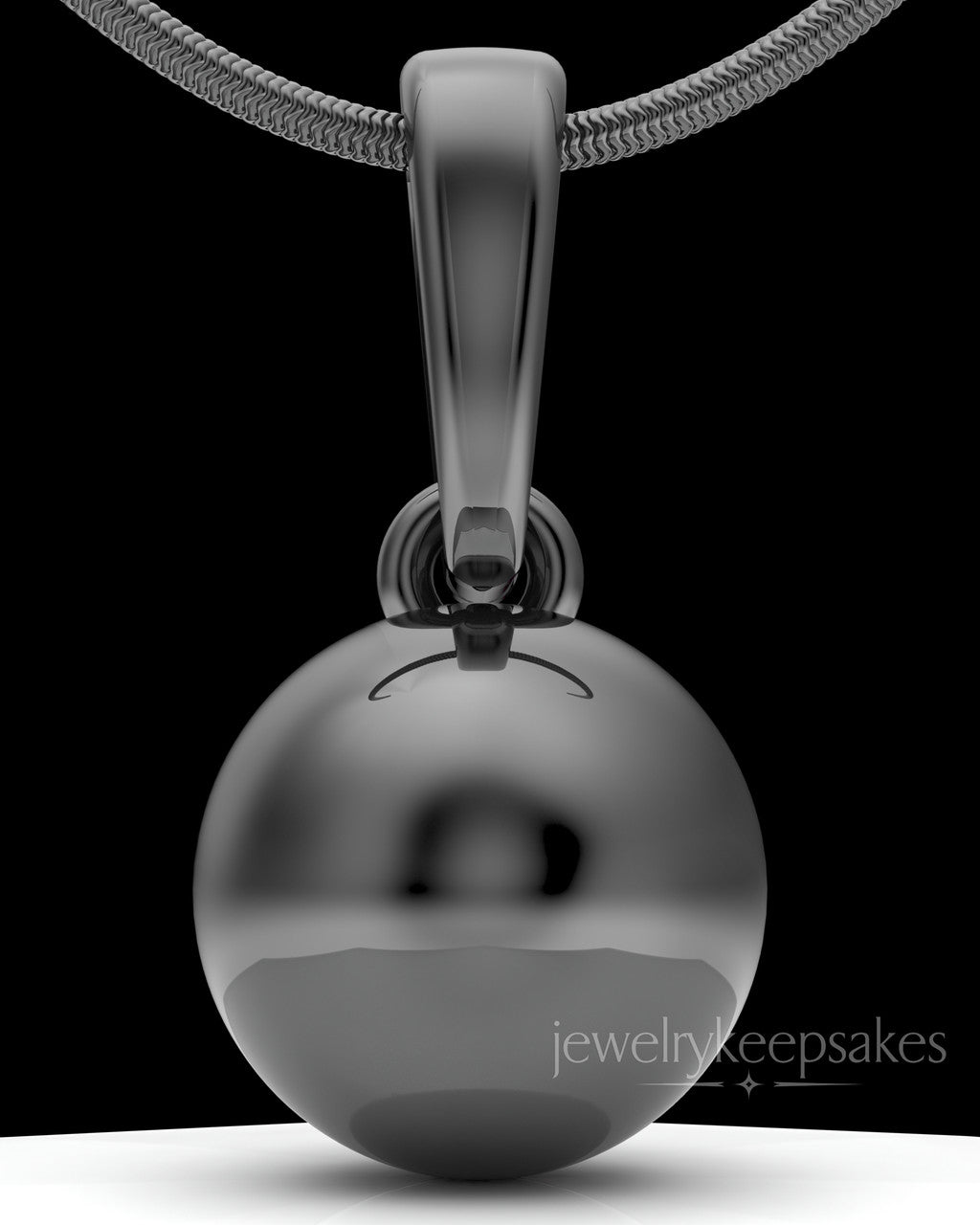 Black Plated Spherical Permanently Sealed Waterproof Keepsake Jewelry
