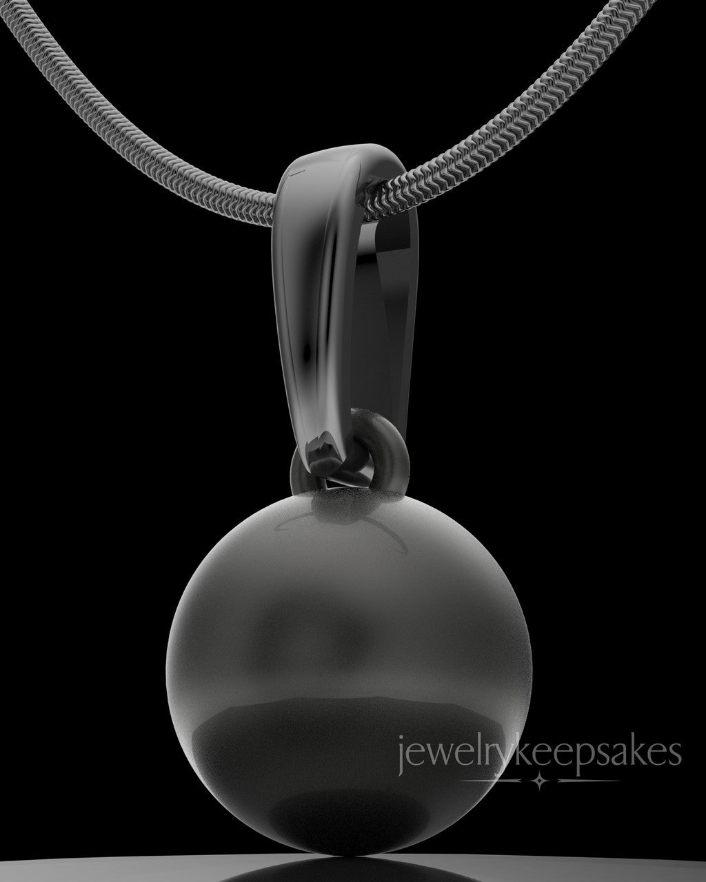 Black Plated Spherical Permanently Sealed Waterproof Keepsake Jewelry