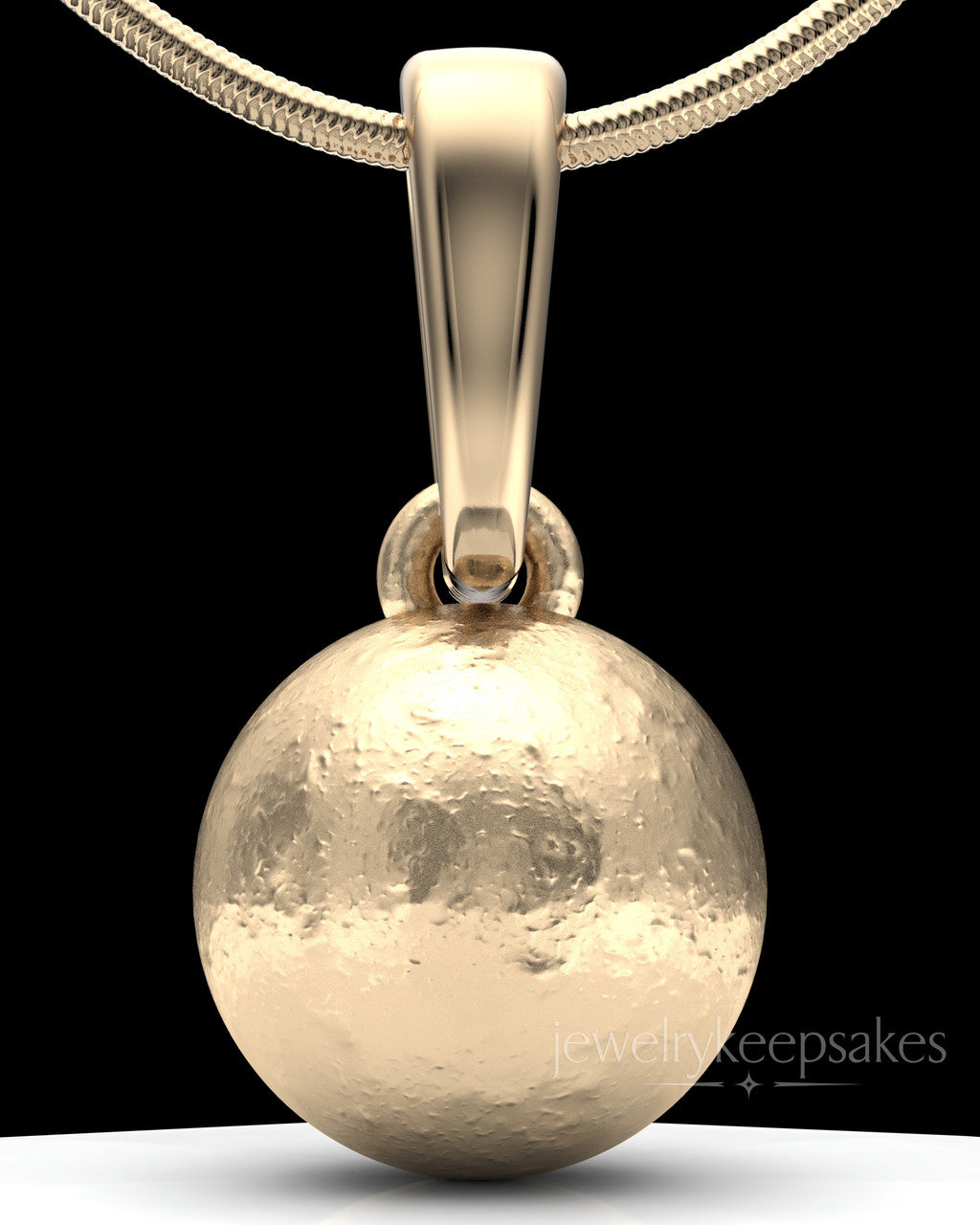 Solid 14K Gold Spherical Permanently Sealed Waterproof Keepsake Jewelry