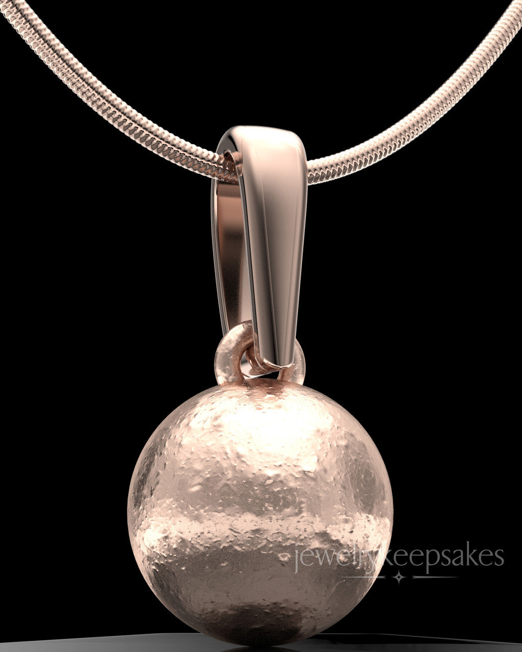Rose Gold Plated Spherical Permanently Sealed Waterproof Keepsake Jewelry