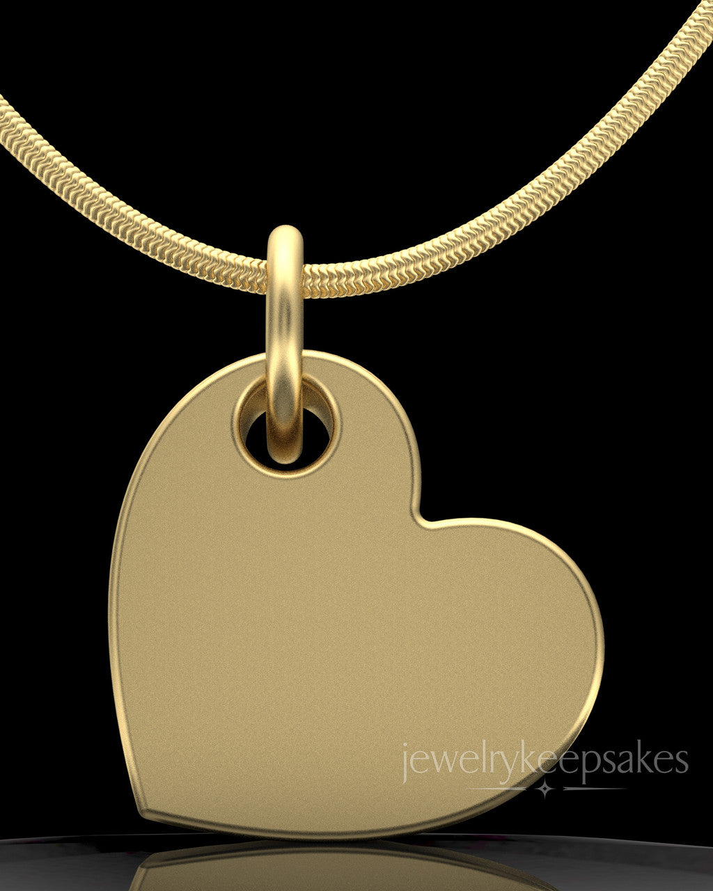 Gold Plated Angled Heart Permanently Sealed Waterproof Keepsake Jewelry