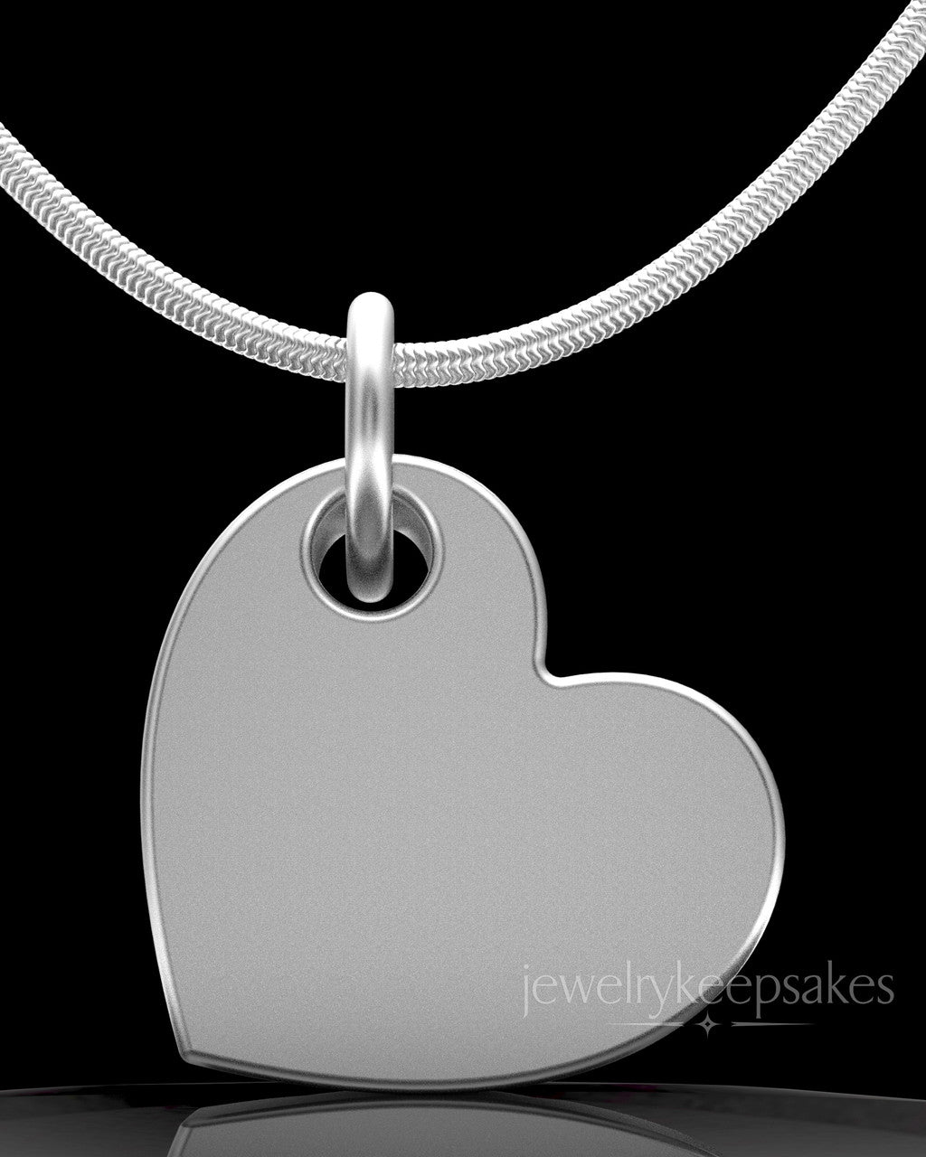 Sterling Silver Angled Heart Permanently Sealed Waterproof Keepsake Jewelry