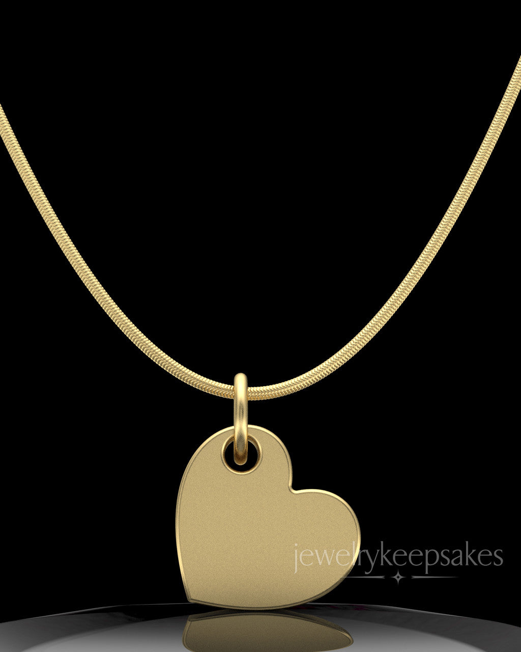 Gold Plated Angled Heart Permanently Sealed Waterproof Keepsake Jewelry