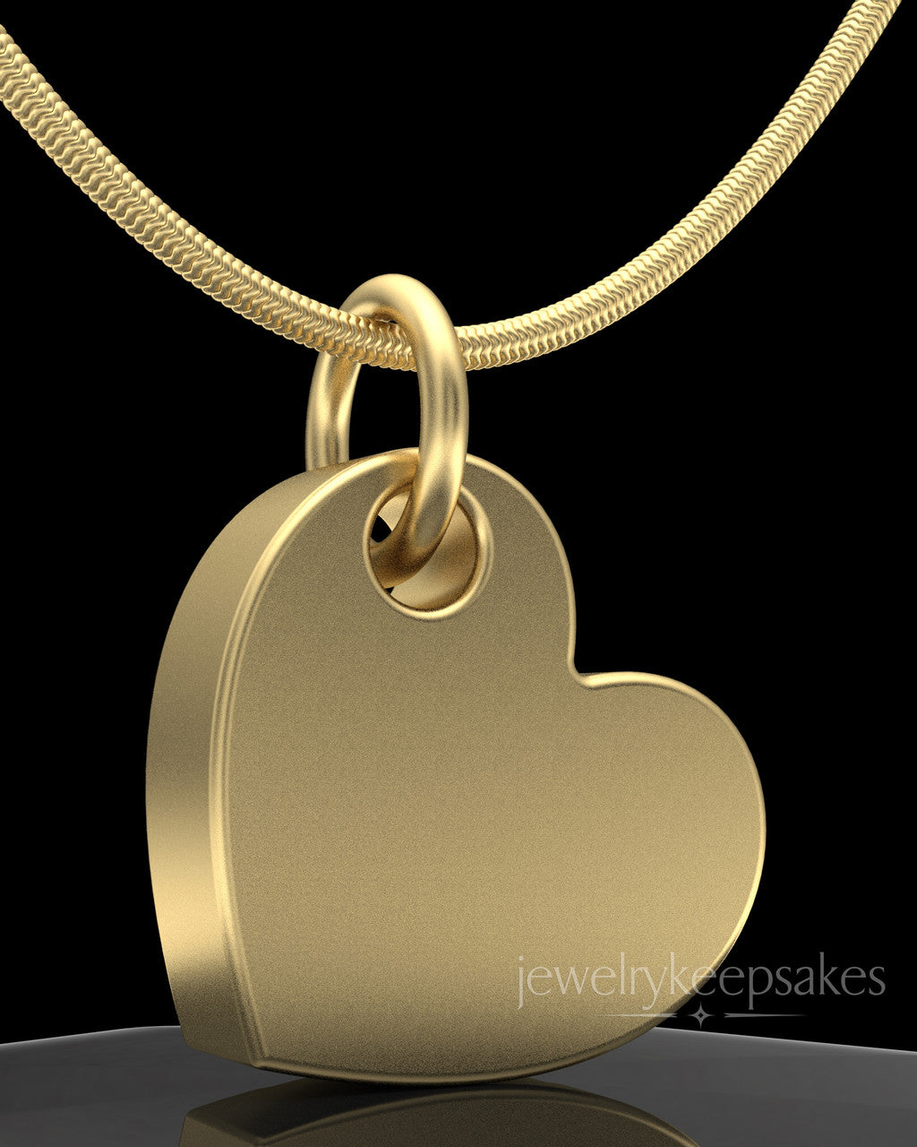Gold Plated Angled Heart Permanently Sealed Waterproof Keepsake Jewelry