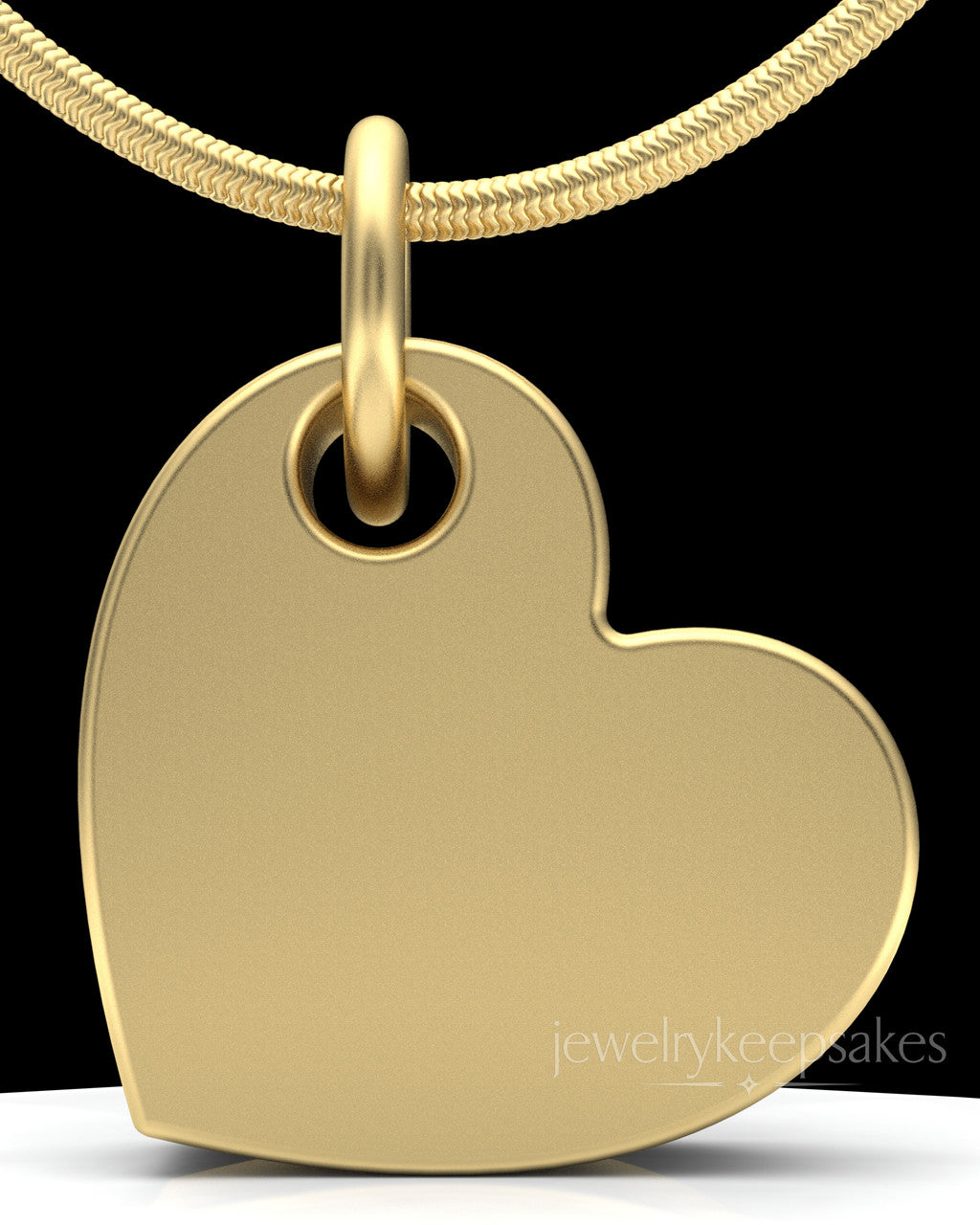 Gold Plated Angled Heart Permanently Sealed Waterproof Keepsake Jewelry