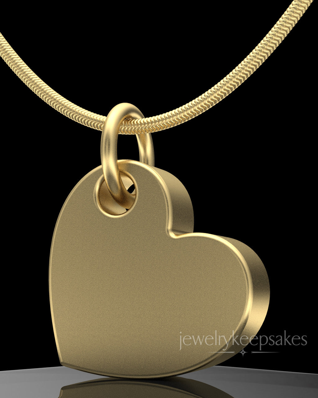 Gold Plated Angled Heart Permanently Sealed Waterproof Keepsake Jewelry