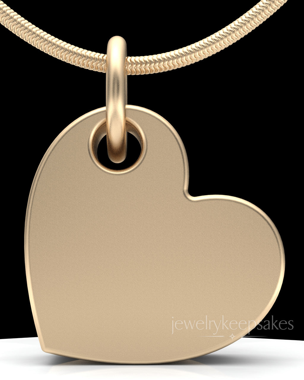 Solid 14k Gold Angled Heart Permanently Sealed Waterproof Keepsake Jewelry